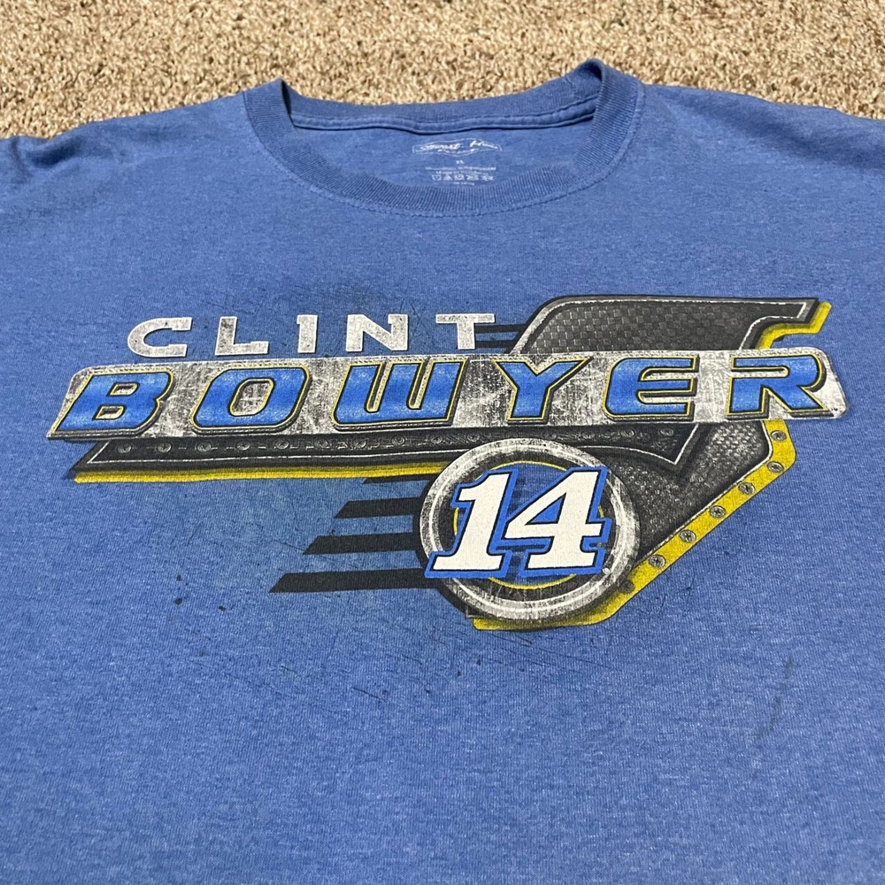 Clint Bowyer 14 NASCAR Stewart Haas Racing Graphic T Shirt Mens XL